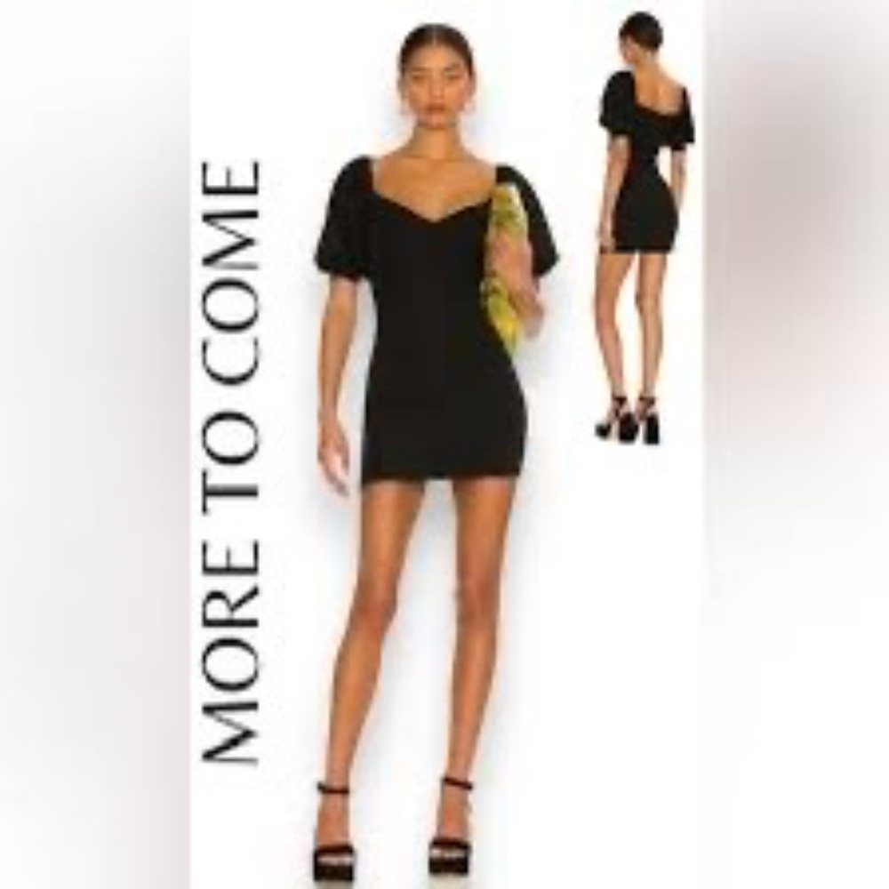 More To Come Black Puff Sleeve Mini Dress Women’s Size Small Cocktail Party Dres